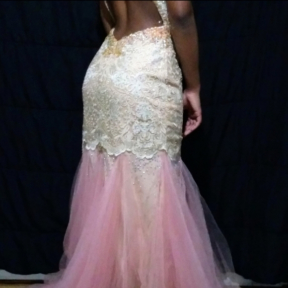 Backless Diamond/Crystal Embroidered Mermaid Wedding/Prom Dress - Picture 7 of 10